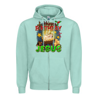 Seafoam happy birthday jesus Zipper Hoodie - FaDigitalArtStudio