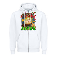 White happy birthday jesus Zipper Hoodie - FaDigitalArtStudio