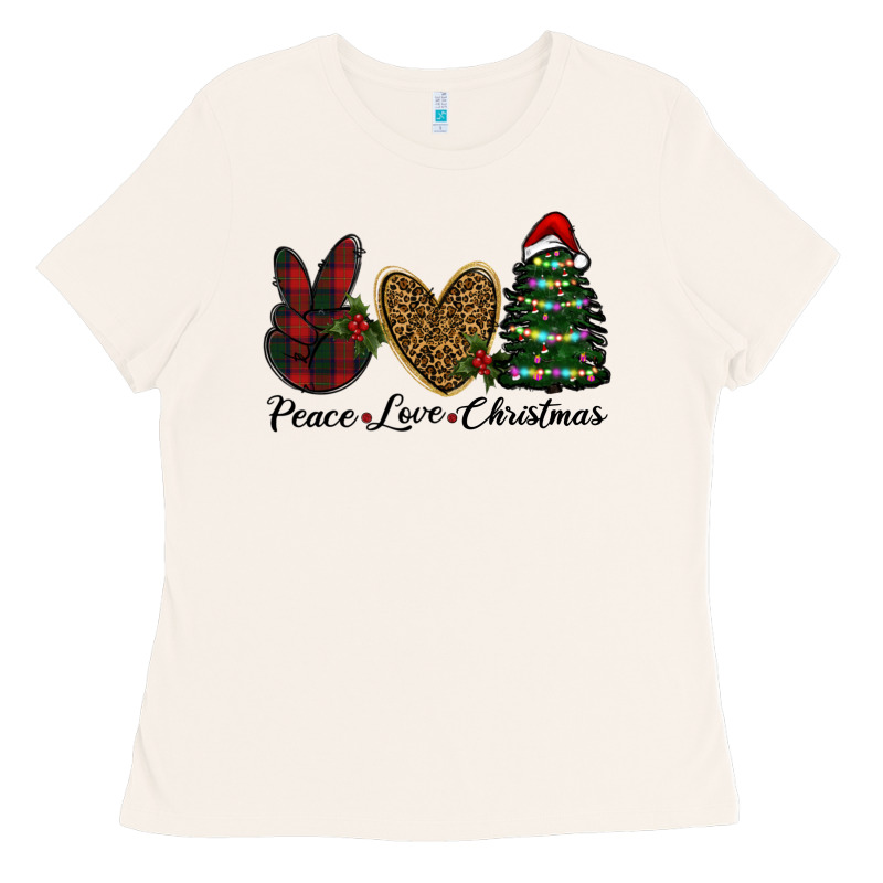 Peace Love Christmas Ladies Tee by RanaPortraitStore | Teevron