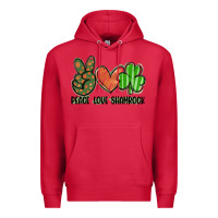 Cardinal peace love shamrock Premium Hoodie - FaDigitalArtStudio