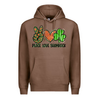Chestnut peace love shamrock Premium Hoodie - FaDigitalArtStudio