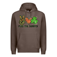 Coffee peace love shamrock Premium Hoodie - FaDigitalArtStudio
