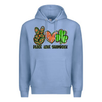 Colony Blue peace love shamrock Premium Hoodie - FaDigitalArtStudio