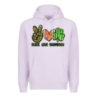 Lilac peace love shamrock Premium Hoodie - FaDigitalArtStudio