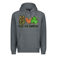 Rock peace love shamrock Premium Hoodie - FaDigitalArtStudio