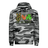 Slate Camo peace love shamrock Premium Hoodie - FaDigitalArtStudio