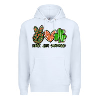 White peace love shamrock Premium Hoodie - FaDigitalArtStudio