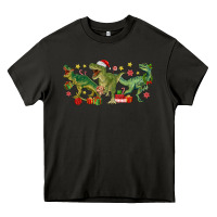 Asphalt christmas dinosaurs Heavy Core Tee - MaliasSmallBusiness