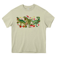 Mossy christmas dinosaurs Heavy Core Tee - MaliasSmallBusiness