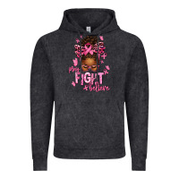 Pray Fight Believe Breast Cancer Afro Messy Vintage Hoodie | Teevron