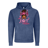 Vintage Denim pray fight believe breast cancer afro messy Vintage Hoodie - texasbilliewilder