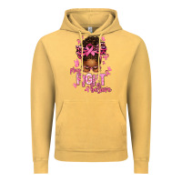 Vintage Mustard pray fight believe breast cancer afro messy Vintage Hoodie - texasbilliewilder