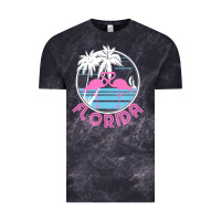 Cloud Black Hot Trend Florida Pink Flamingo Heart 80S Retro Vintage Style Vintage Tee - lanVoArt