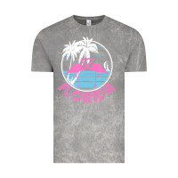 Cloud Rock Hot Trend Florida Pink Flamingo Heart 80S Retro Vintage Style Vintage Tee - lanVoArt