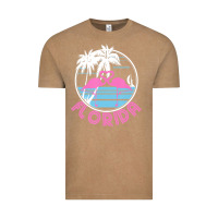 Vintage Coffee Hot Trend Florida Pink Flamingo Heart 80S Retro Vintage Style Vintage Tee - lanVoArt
