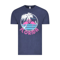 Vintage Denim Hot Trend Florida Pink Flamingo Heart 80S Retro Vintage Style Vintage Tee - lanVoArt