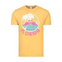 Vintage Mustard Hot Trend Florida Pink Flamingo Heart 80S Retro Vintage Style Vintage Tee - lanVoArt