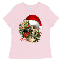 Bubblegum Pink So merry it's scary Ladies Tee - NancyCooperArtShop