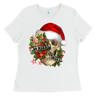 White So merry it's scary Ladies Tee - NancyCooperArtShop