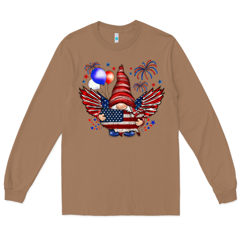 Gnome With 4th Of July Elements Long Sleeve Tee by HowdyJamesFarm | Teevron