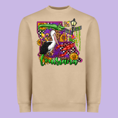 Louisiana Heavyweight Sweatshirt Designed By Oliviacreatesart