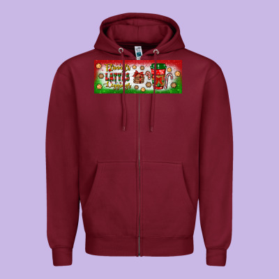Flannels Lattes Leggings Zipper Hoodie Designed By Bundleandbundleshop