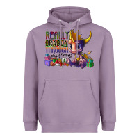 Lavender real dragon through christmas Heavyweight Hoodie - CowhideDigitalArt