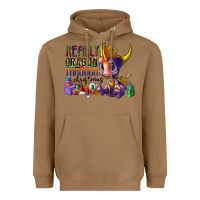 Toasted Coconut real dragon through christmas Heavyweight Hoodie - CowhideDigitalArt