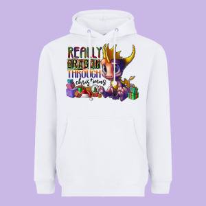 Real Dragon Through Christmas Heavyweight Hoodie Designed By Cowhidedigitalart