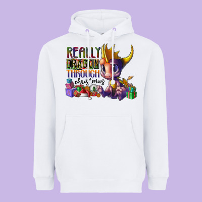 Real Dragon Through Christmas Heavyweight Hoodie Designed By Cowhidedigitalart