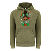 Vintage Olive Basketball Mom Afro Messy Bun Vintage Hoodie - texasbilliewilder
