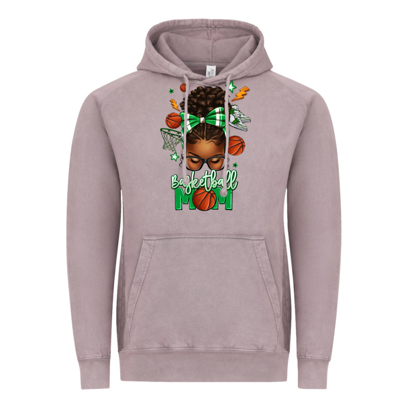 Basketball Mom Afro Messy Bun Vintage Hoodie by texasbilliewilder | Teevron