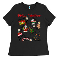Black Merry Christmas Ladies Tee - MaliasSmallBusiness