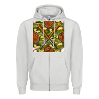 Dove Grey baseball bat and gloves with camouflage seamless pattern Zipper Hoodie - BundleAndBundleShop