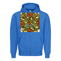 True Royal baseball bat and gloves with camouflage seamless pattern Zipper Hoodie - BundleAndBundleShop