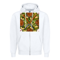 White baseball bat and gloves with camouflage seamless pattern Zipper Hoodie - BundleAndBundleShop