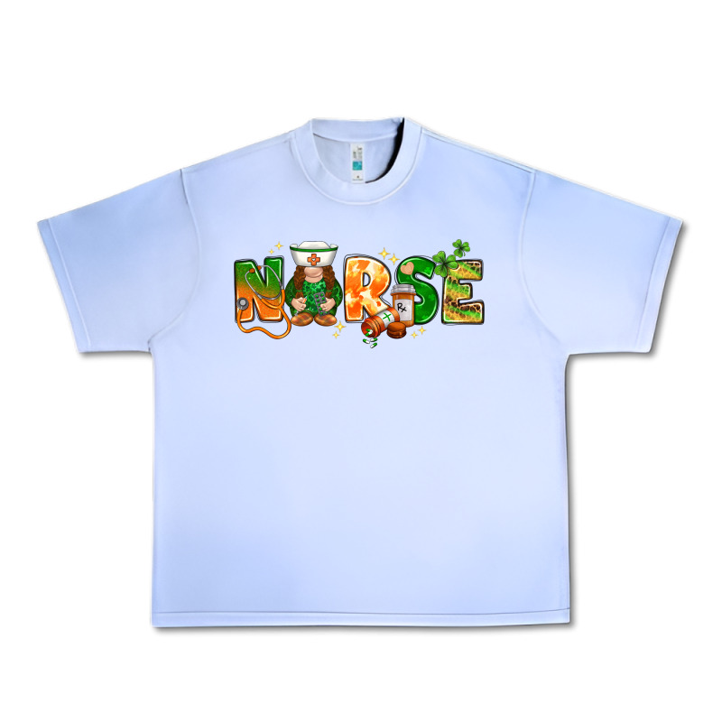 St Patricks Day Nurse With Gnome Urban Heavy Tee by NancyCooperArtShop | Teevron