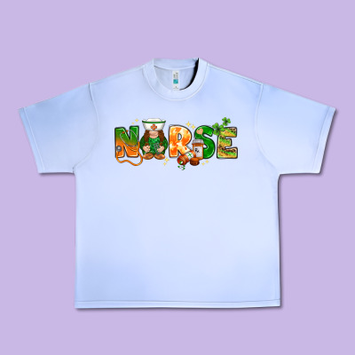 St Patricks Day Nurse With Gnome Urban Heavy Tee Designed By Nancycooperartshop
