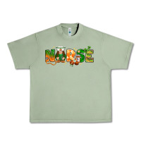 Oil Green st patricks day nurse with gnome Urban Heavy Tee - NancyCooperArtShop