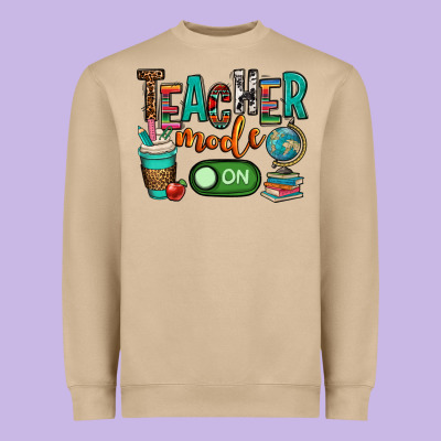 Teacher Mode On Heavyweight Sweatshirt Designed By Oliviacreatesart