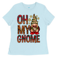 Baby Blue Oh my gnome Ladies Tee - NancyCooperArtShop