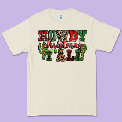 Howdy Christmas Y'all Premium Tee Designed By Nancycooperartshop
