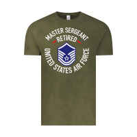 Vintage Olive Limited Edition Master Sergeant Retired Air Force Military Retiremen Vintage Tee - lanVoArt