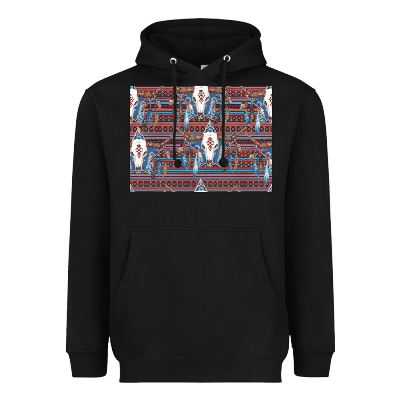 Bull Skull Pattern Heavyweight Hoodie by CowhideDigitalArt | Teevron