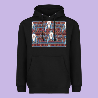 Bull Skull Pattern Heavyweight Hoodie Designed By Cowhidedigitalart