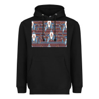 Black Bull Skull Pattern Heavyweight Hoodie - CowhideDigitalArt
