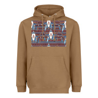Toasted Coconut Bull Skull Pattern Heavyweight Hoodie - CowhideDigitalArt