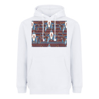 White Bull Skull Pattern Heavyweight Hoodie - CowhideDigitalArt