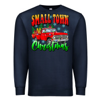 Navy Small town Christmas Premium Sweatshirt - CowhideDigitalArt