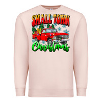 Pale Pink Small town Christmas Premium Sweatshirt - CowhideDigitalArt